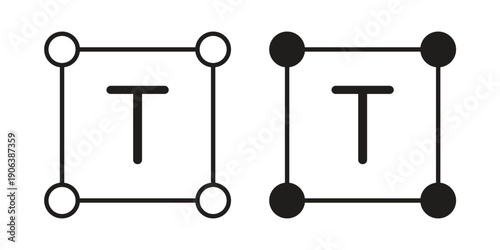 Text icons vector. Line and glyph design with editable stroke