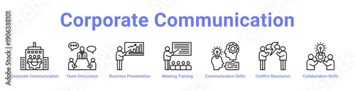 -Corporate Communication Icon Banner and Collection