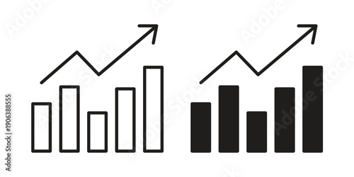 Trend Arrow icons vector. Line and glyph design with editable stroke