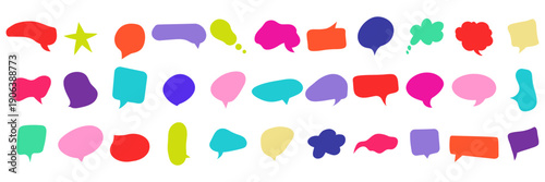 Colorful Speech Bubble Icons. Comic and Chat Cloud. Vector Illustration