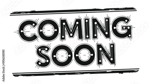 Coming Soon Announcement: A bold announcement in a stylish design promises something exciting on the horizon. 