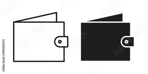 Wallet icons vector. Line and glyph design with editable stroke