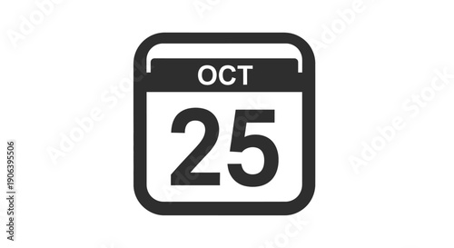 October 25 calendar date icon.