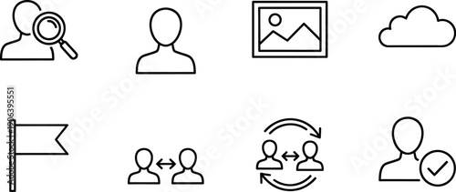 Icons representing various activities and concepts related to technology and communication