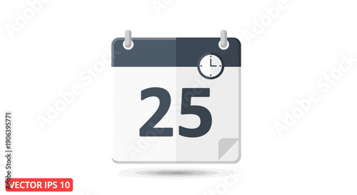 Calendar page 25 schedule icon date twenty fifth.