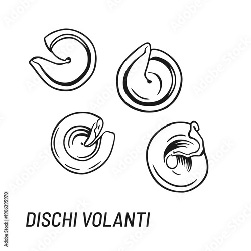 Photos Dischi Volanti Pasta vector illustration