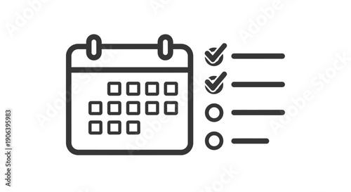 Schedule planner checklist calendar icon.
