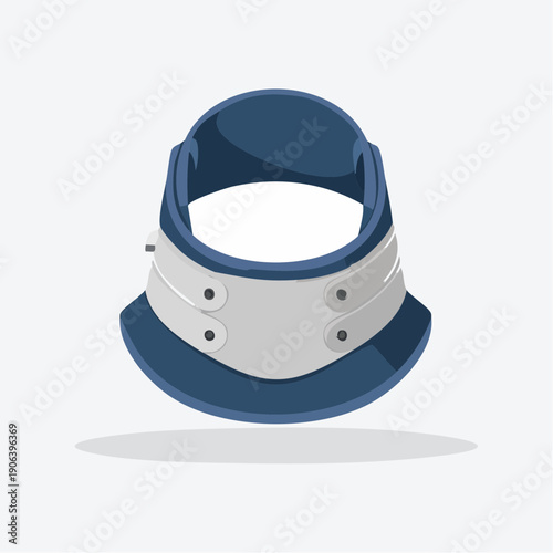 blue and white cervical collar