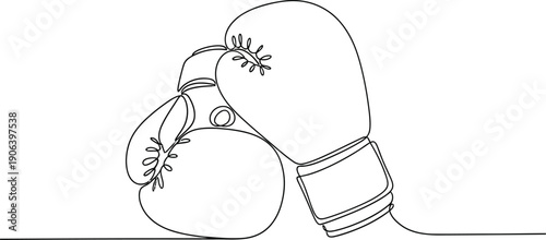 Boxing glove one line drawing. Continous single line art. Boxing glove.
Continous line drawing continuous line drawing boxing gloves sport fight

