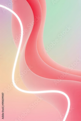 Gradient background with smooth curves and glowing lines creating a modern aesthetic