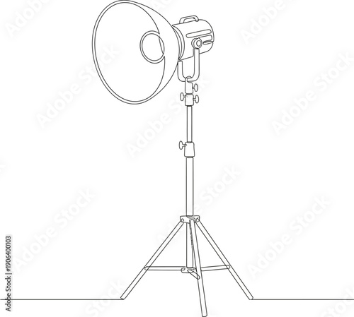 Studio lighting
Studio Ring Light with Tripod Stand Outline Illustration