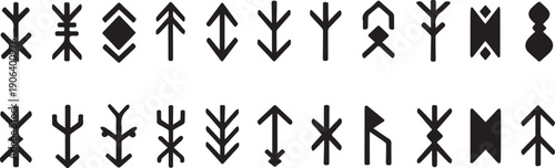 Ancient cuneiform script symbols and logograms