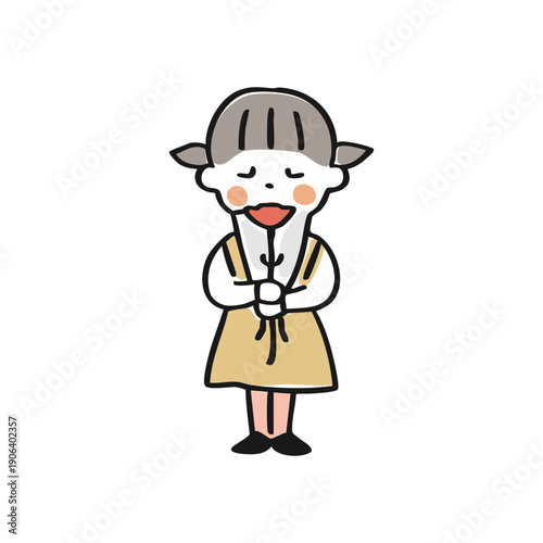 【母の日】花を持つ女の子①