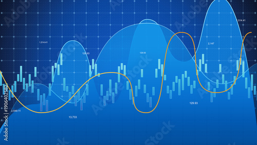 Foto Complex data visualization shows trends and patterns in statistical charts over