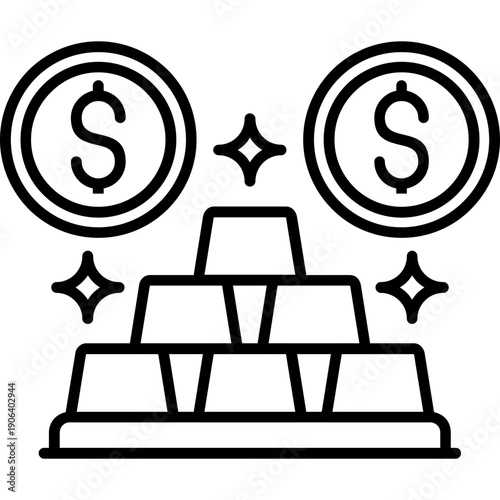 Gold Ingots Icon Vector Element