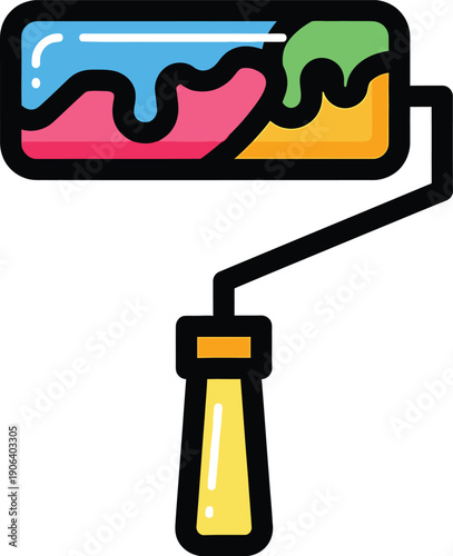 Vibrant multicolored neon wavy lines on a black background abstract art