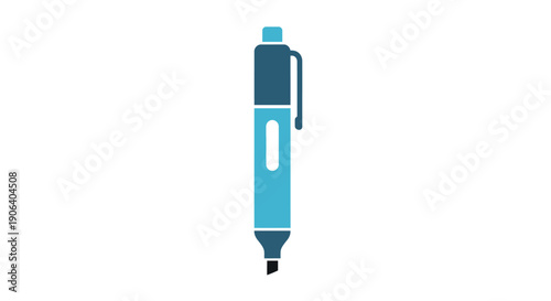 Simple illustration of a blue pen on white background.