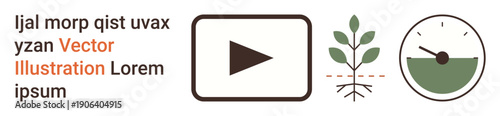 Energy, growth, sustainability, measurement, media, environment. Play button, plant with roots and speedometer. Growth and sustainability concepts with plant and measurements Free Download Energy, growth, sustainability, measurement, media, environment. Play button, plant with roots and speedometer. Growth and sustainability concepts with plant and measurements - GFXLoad