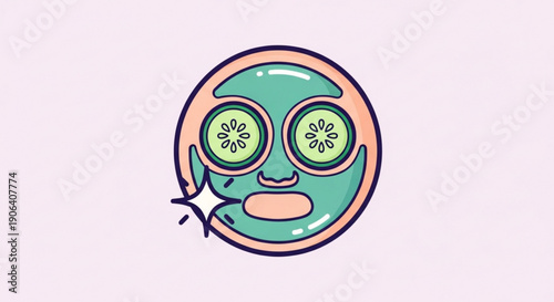 Cartoon kiwi face with surprised expression on light background healthy snack concept