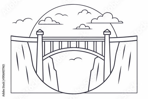 Bridge Illustration Linear Design Scenic View Architecture Structure Landscape