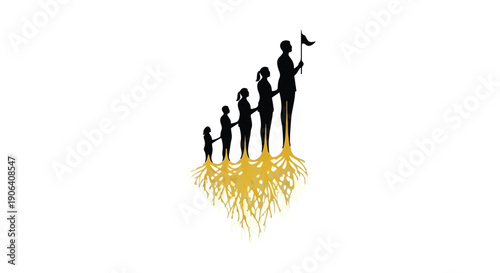 Family growing together from strong roots, reaching for the future with hope and aspiration.