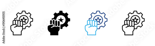 Empowerment icon set multiple style collection