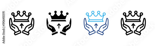 Empowering Leadership icon set multiple style collection