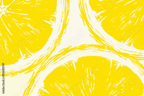 Bright yellow lemon slices arranged in a repeating textured pattern