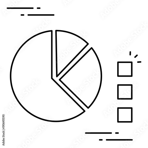 Pie Chart Icon Symbolizing Proportional Analysis And Data Insights