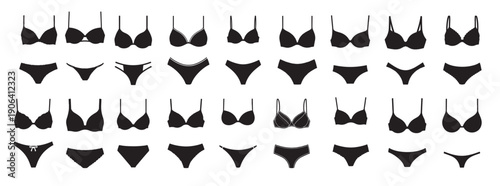 lingerie silhouette white background 