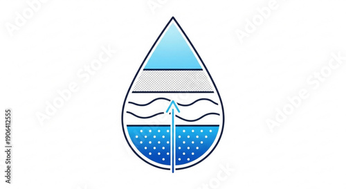 Water purification process infographic teardrop diagram