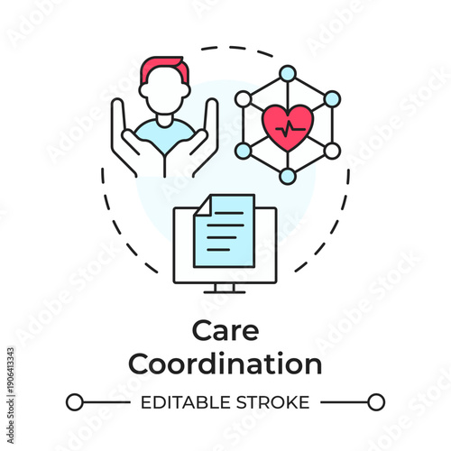 Bilde på lerret Care coordination multi color concept icon