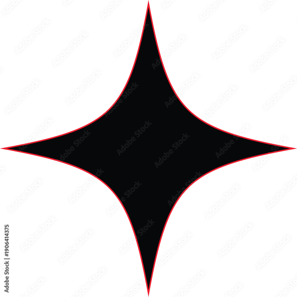 Obraz premium 3D black and red star vector icon featuring a bright metal triangle design and a gold button element for a Christmas decoration symbol