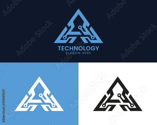 Modern abstract logo design for technology branding
