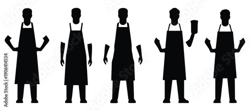 Chef Silhouette Series: A series of stylized chef silhouettes in various poses, showcasing the versatility and dynamism of the culinary profession.