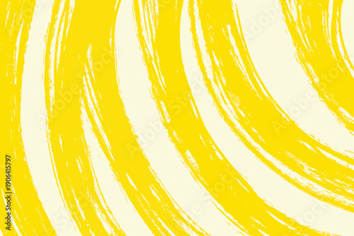 Abstract yellow brushstrokes on a white background create dynamic texture