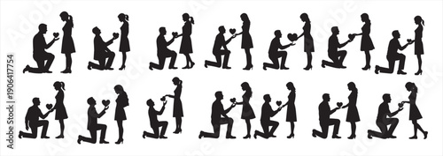 man giving heart silhouette white background