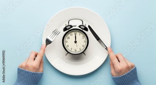 Intermittent Fasting Clock on Plate.