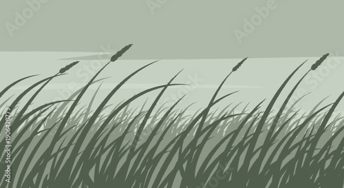 Close up of green grass blades.