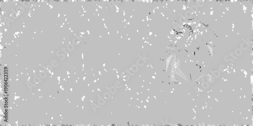 Abstract grayscale image featuring scattered white shapes on a light gray background