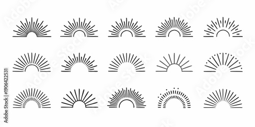 Abstract illustration of diminishing semicircles arranged in rows and columns