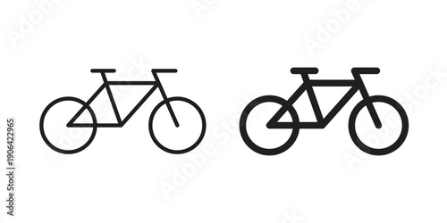 Bicycle icons In Trendy Design Vector Eps 10, Editable Stroke and solid flat.