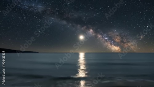Starry Ocean Night - 4K Milky Way Seascape for Meditation & Astro-Photography
