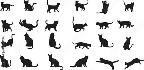 set of silhouettes of animals