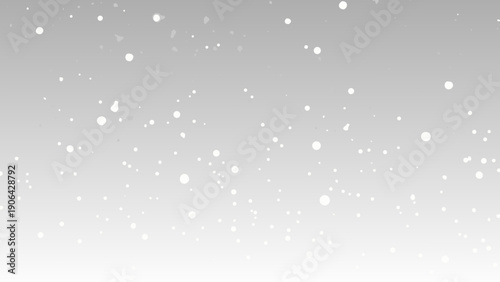 Soft gray background with scattered white dots resembling snowfall or light rain