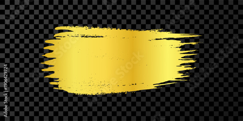 Gold brush stroke on white background