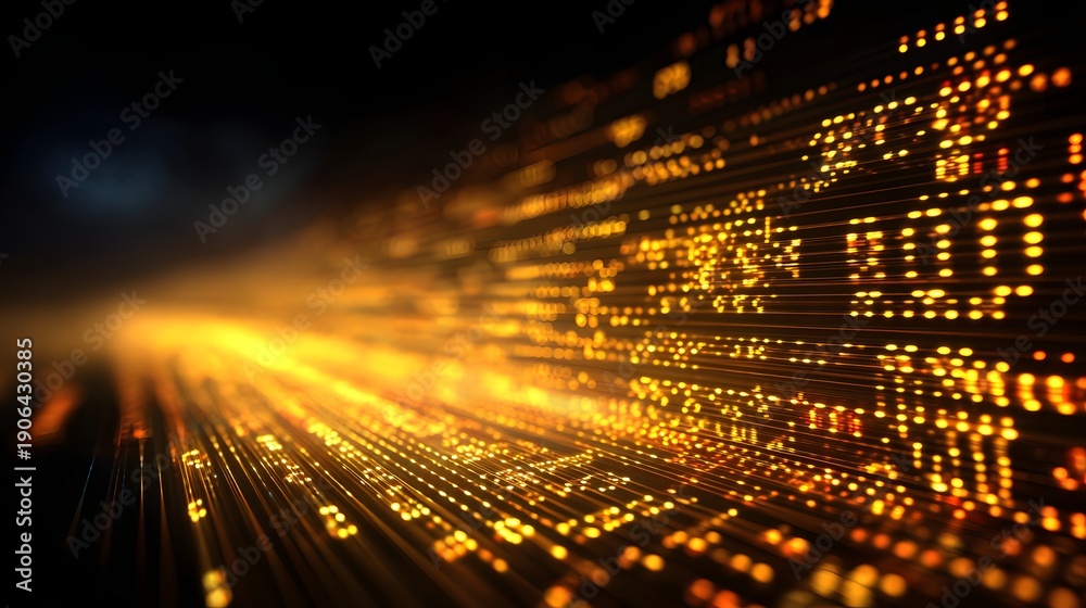 Fototapeta premium Abstract Digital Data Stream Flowing Through Cyber Space.