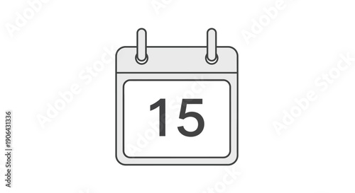 Simple calendar icon with date 15.