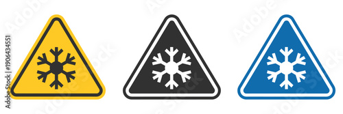 Cold Warning Signs Icon Collection Featuring Vector Graphics For UI Designs Mobile Web Applications And Safety Alerts.