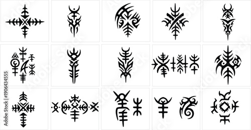 Abstract Tribal Symbol Vector Set
